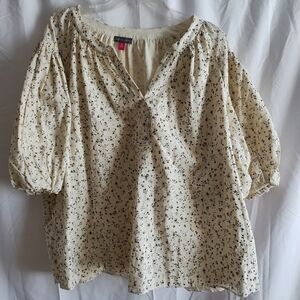Vince Camuto Raglan puff sleeve floral print size 3X